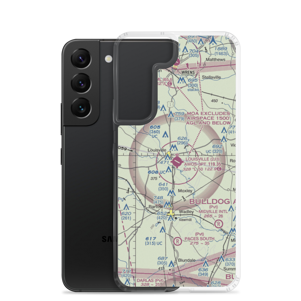 Louisville Municipal Airport (2J3) VFR Sectional Samsung Case Samsung Galaxy S22 model shown