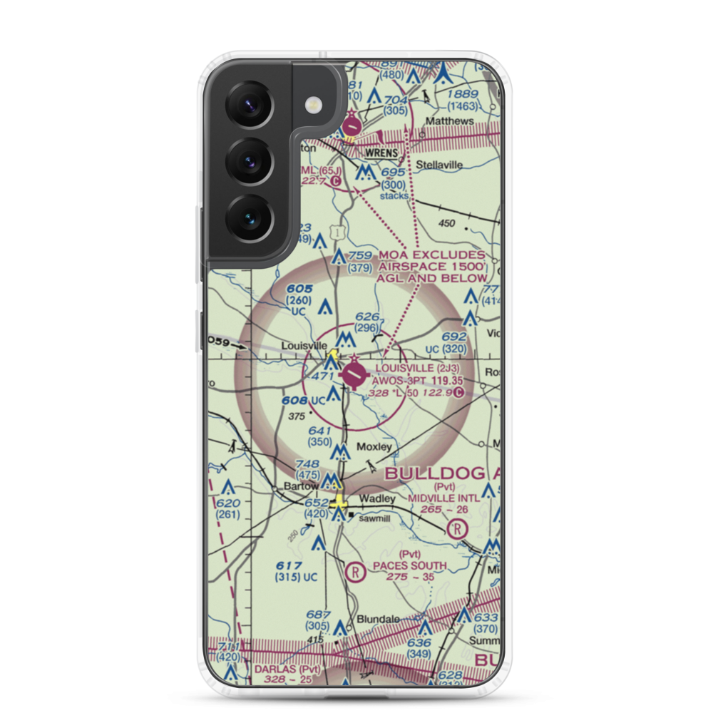 Louisville Municipal Airport (2J3) VFR Sectional Samsung Case Samsung Galaxy S22 Plus model shown