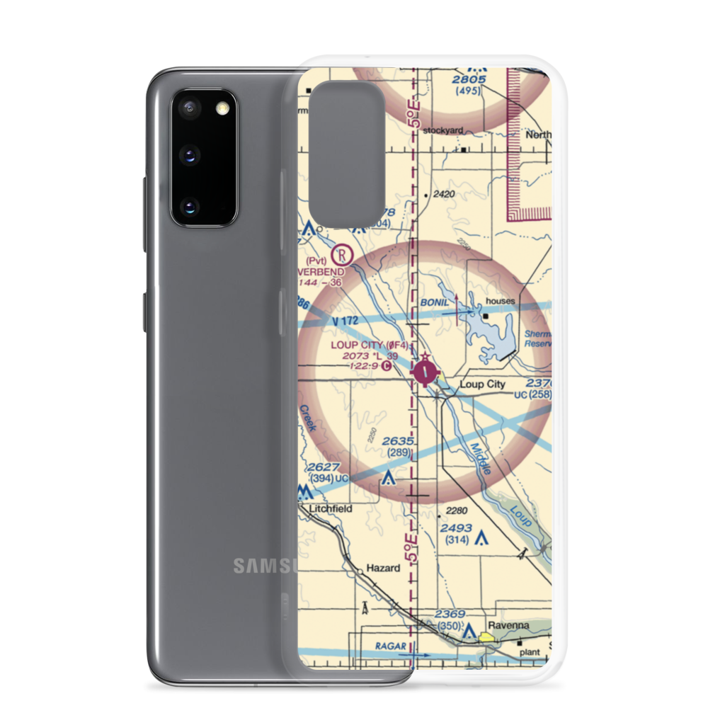 Loup City Municipal Airport (0F4) VFR Sectional Samsung Case Samsung Galaxy S20 model shown