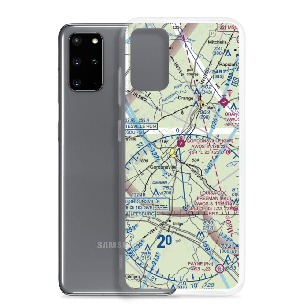 Lous Airport (VA45) VFR Sectional Samsung Case Samsung Galaxy S20 Plus model shown