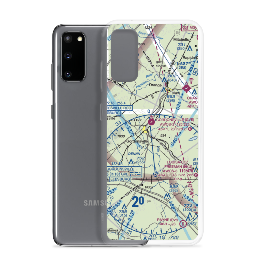 Lous Airport (VA45) VFR Sectional Samsung Case Samsung Galaxy S20 model shown