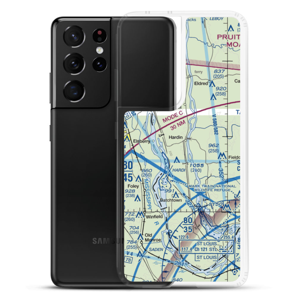 Low and Slow Airport (2IL6) VFR Sectional Samsung Case Samsung Galaxy S21 Ultra model shown