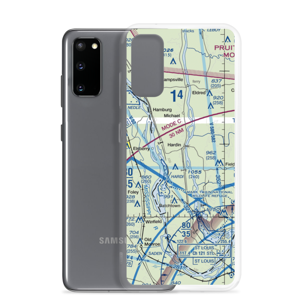 Low and Slow Airport (2IL6) VFR Sectional Samsung Case Samsung Galaxy S20 model shown