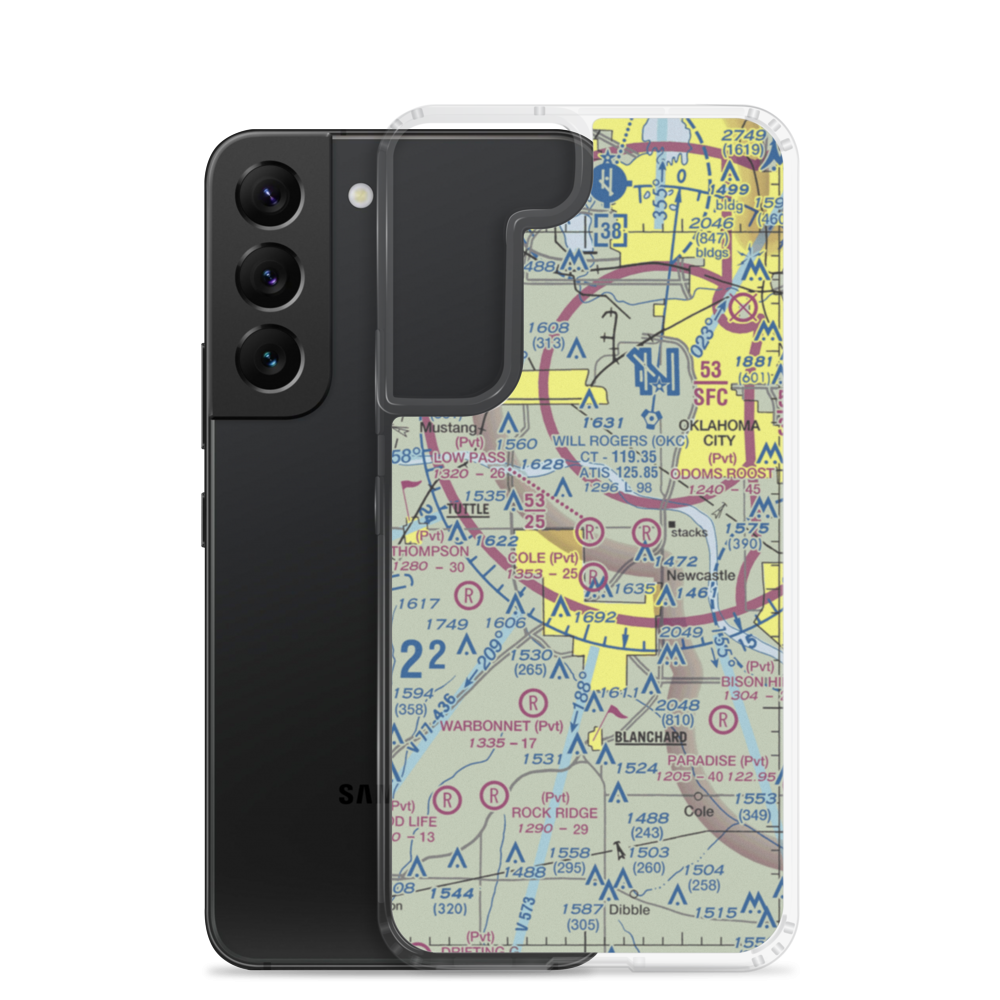 Low Pass Airport (4OK4) VFR Sectional Samsung Case Samsung Galaxy S22 model shown