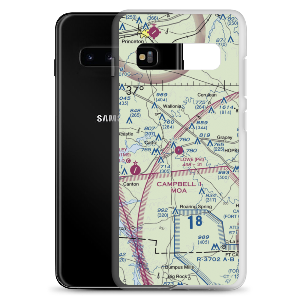Lowe Airport (5KY5) VFR Sectional Samsung Case Samsung Galaxy S10+ model shown