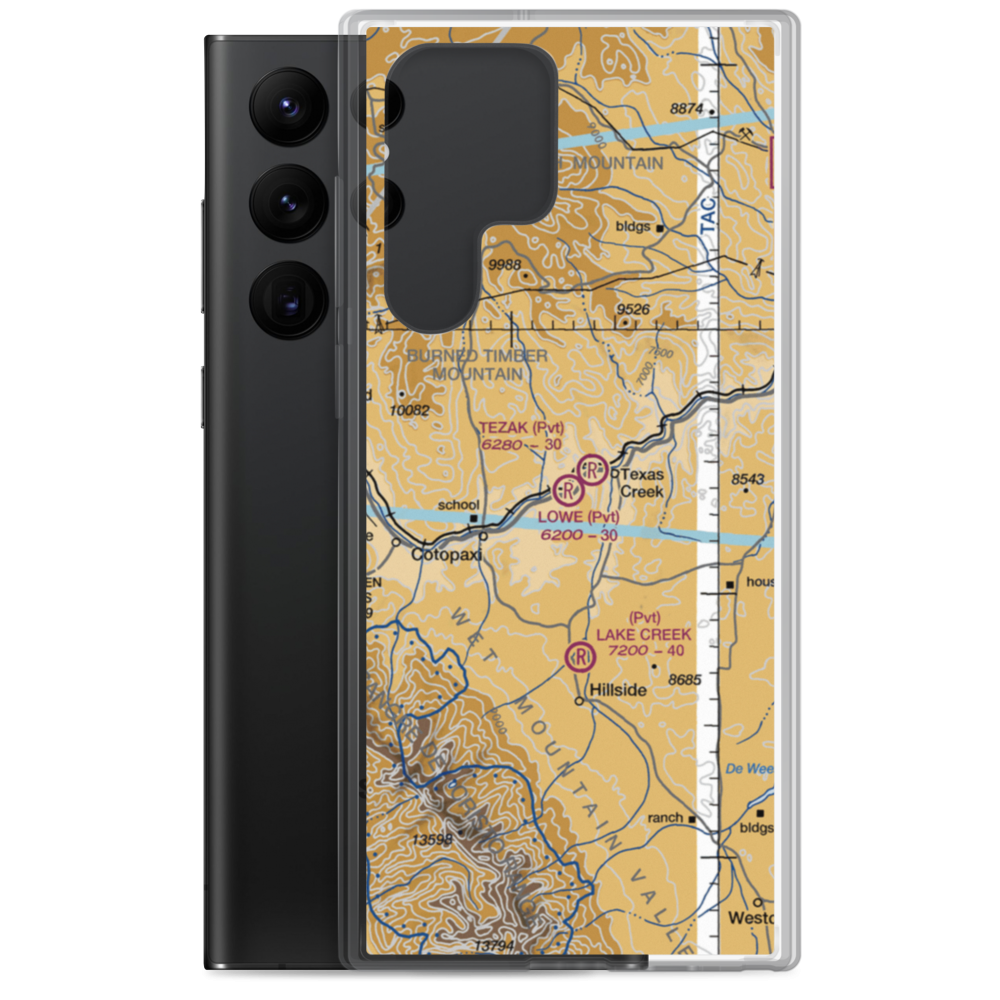 Lowe Airstrip (CD01) VFR Sectional Samsung Case Samsung Galaxy S22 Ultra model shown