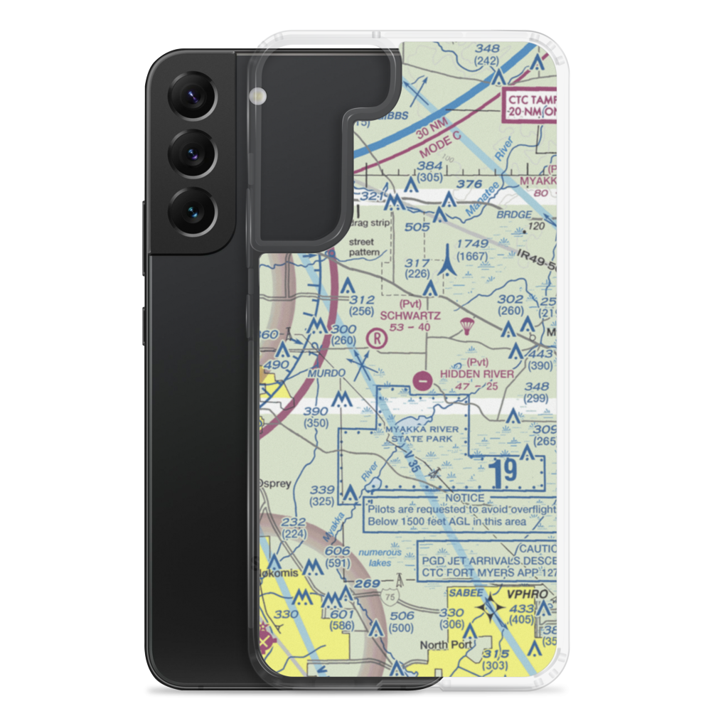 Lowe's Airport (FA77) VFR Sectional Samsung Case Samsung Galaxy S22 Plus model shown