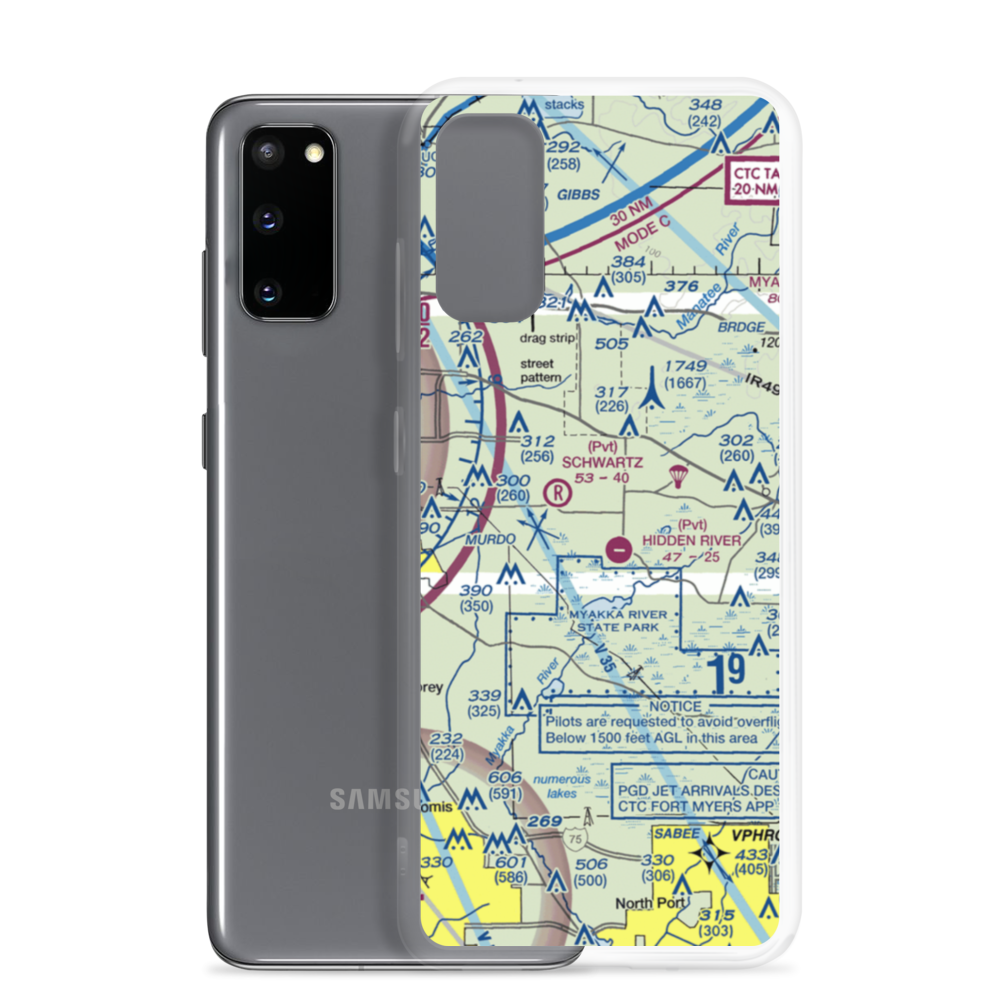 Lowe's Airport (FA77) VFR Sectional Samsung Case Samsung Galaxy S20 model shown