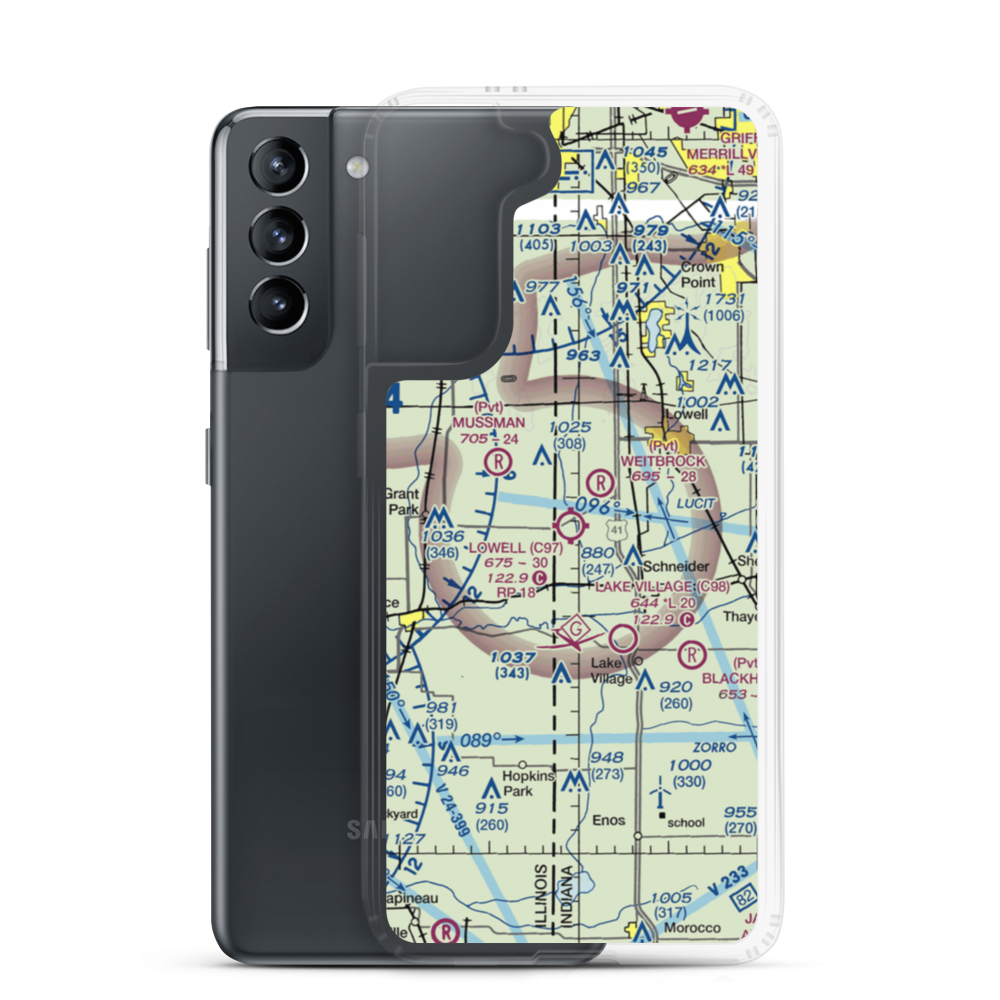 Lowell Airport (C97) VFR Sectional Samsung Case Samsung Galaxy S21 model shown
