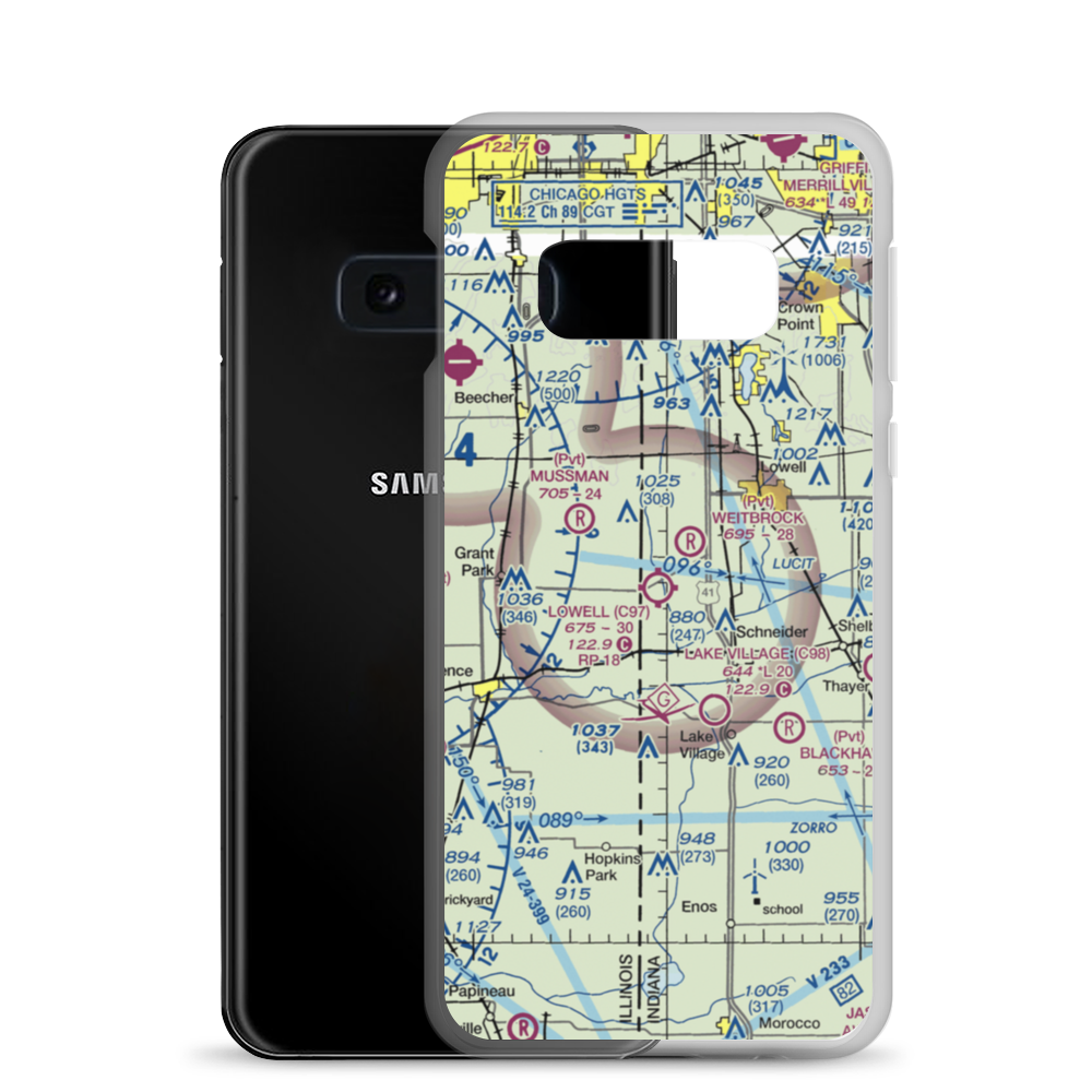 Lowell Airport (C97) VFR Sectional Samsung Case Samsung Galaxy S10e model shown