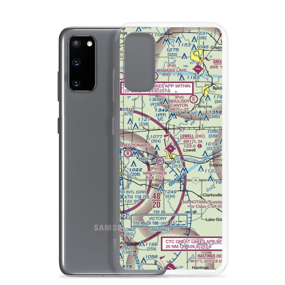 Lowell City Airport (24C) VFR Sectional Samsung Case Samsung Galaxy S20 model shown