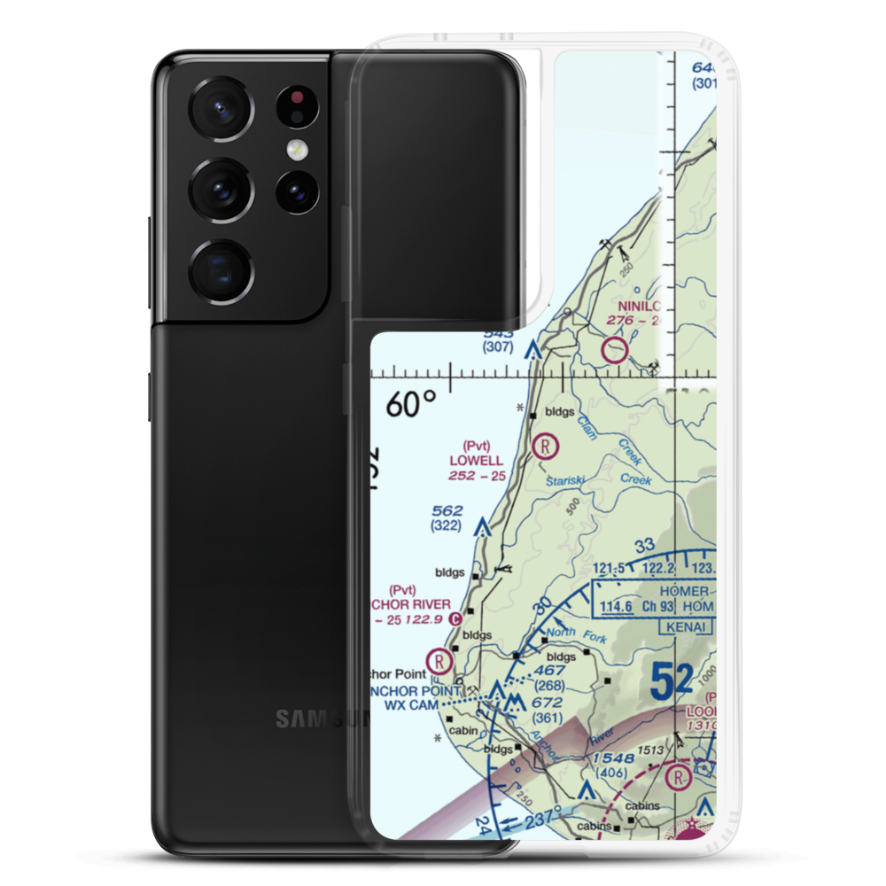 Lowell Field (00AK) VFR Sectional Samsung Case Samsung Galaxy S21 Ultra model shown