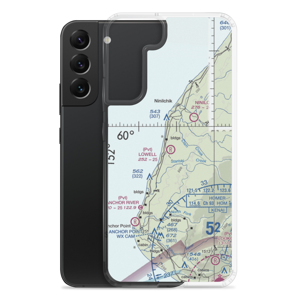 Lowell Field (00AK) VFR Sectional Samsung Case Samsung Galaxy S22 Plus model shown