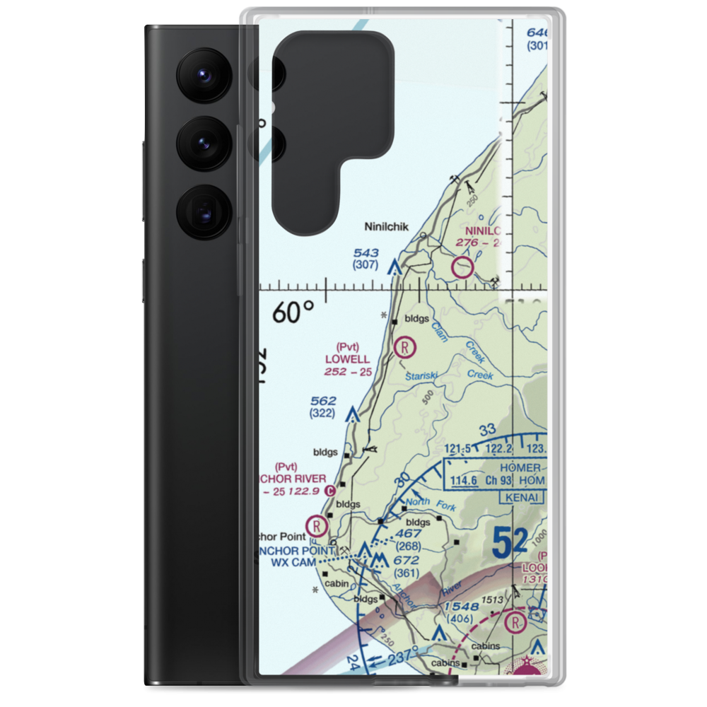 Lowell Field (00AK) VFR Sectional Samsung Case Samsung Galaxy S22 Ultra model shown