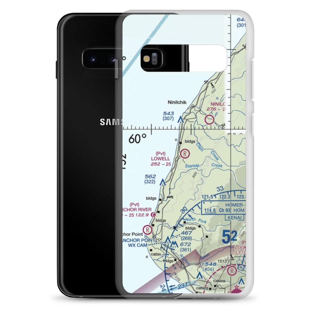 Lowell Field (00AK) VFR Sectional Samsung Case Samsung Galaxy S10+ model shown