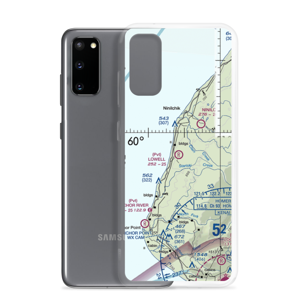 Lowell Field (00AK) VFR Sectional Samsung Case Samsung Galaxy S20 model shown