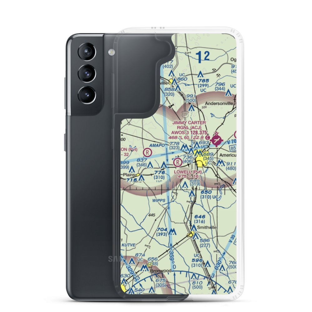 Lowell Field (9GA5) VFR Sectional Samsung Case Samsung Galaxy S21 model shown