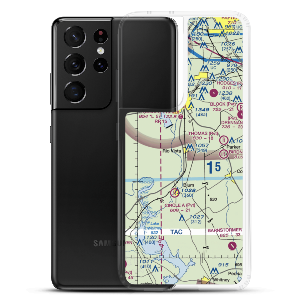 Lowell Smith Jr Airport (3TX6) VFR Sectional Samsung Case Samsung Galaxy S21 Ultra model shown