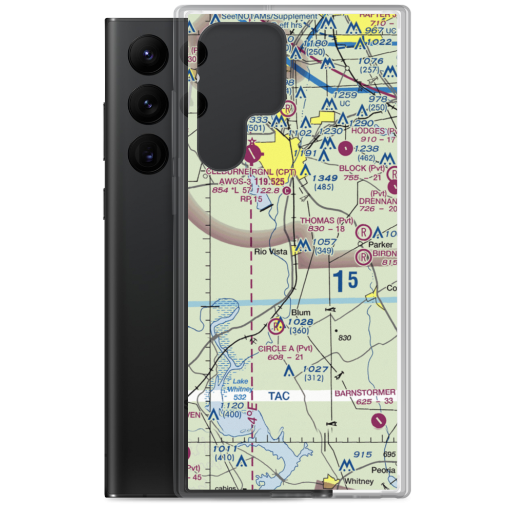 Lowell Smith Jr Airport (3TX6) VFR Sectional Samsung Case Samsung Galaxy S22 Ultra model shown