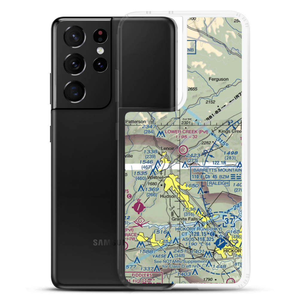 Lower Creek Airport (NC27) VFR Sectional Samsung Case Samsung Galaxy S21 Ultra model shown