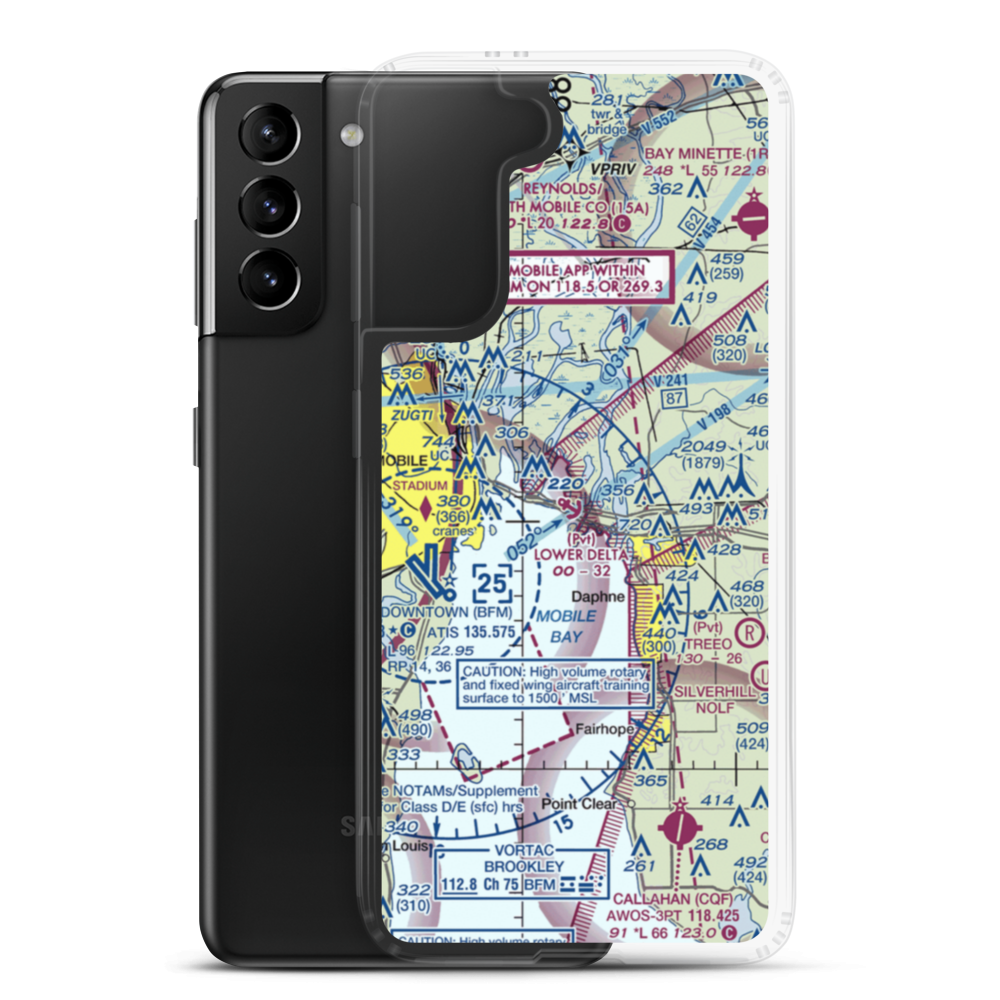 Lower Delta Seaplane Base (AL58) VFR Sectional Samsung Case Samsung Galaxy S21 Plus model shown