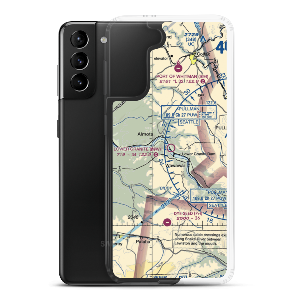 Lower Granite State Airport (00W) VFR Sectional Samsung Case Samsung Galaxy S21 Plus model shown