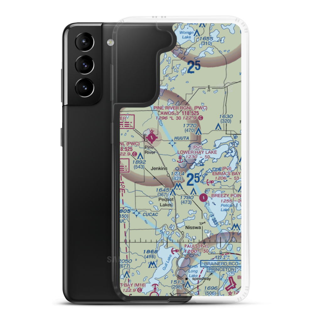 Lower Hay Lake Seaplane Base (0MN3) VFR Sectional Samsung Case Samsung Galaxy S21 Plus model shown