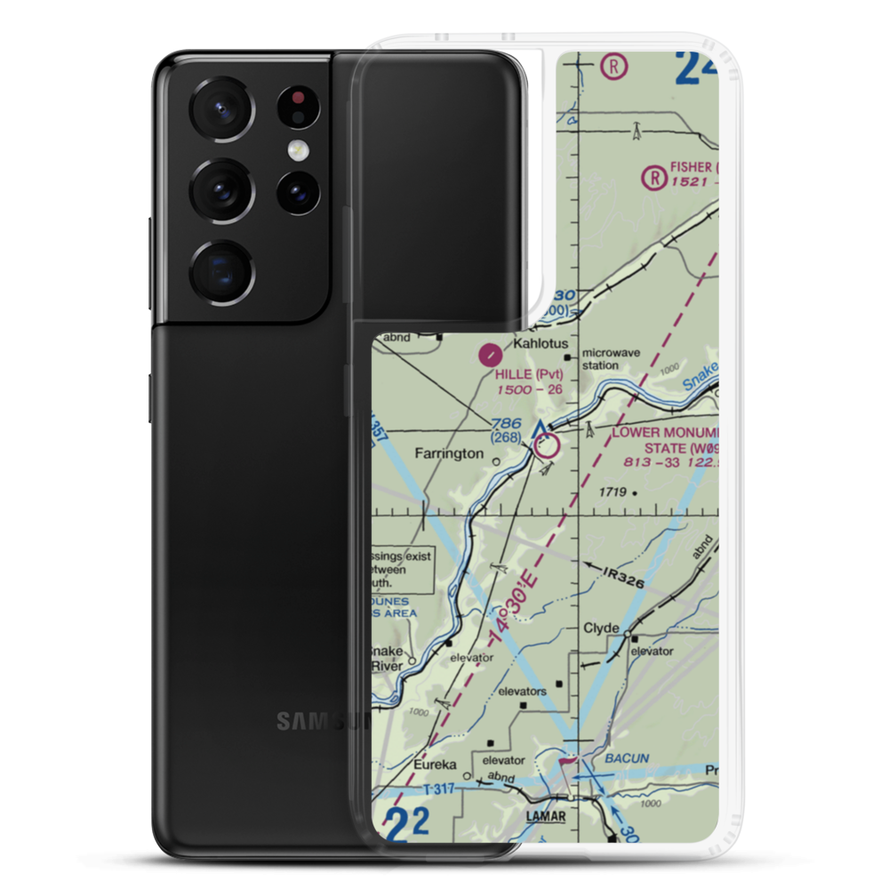 Lower Monumental State Airport (W09) VFR Sectional Samsung Case Samsung Galaxy S21 Ultra model shown