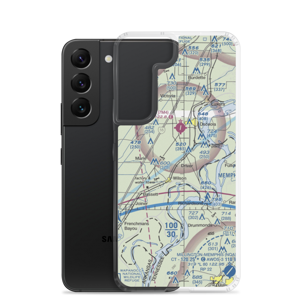 Lowrance Airport (64AR) VFR Sectional Samsung Case Samsung Galaxy S22 model shown