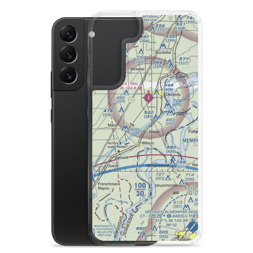 Lowrance Airport (64AR) VFR Sectional Samsung Case Samsung Galaxy S22 Plus model shown