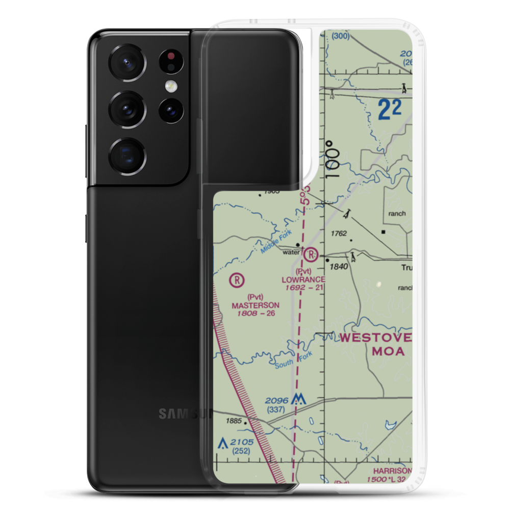 Lowrance Ranch Airport (26TX) VFR Sectional Samsung Case Samsung Galaxy S21 Ultra model shown