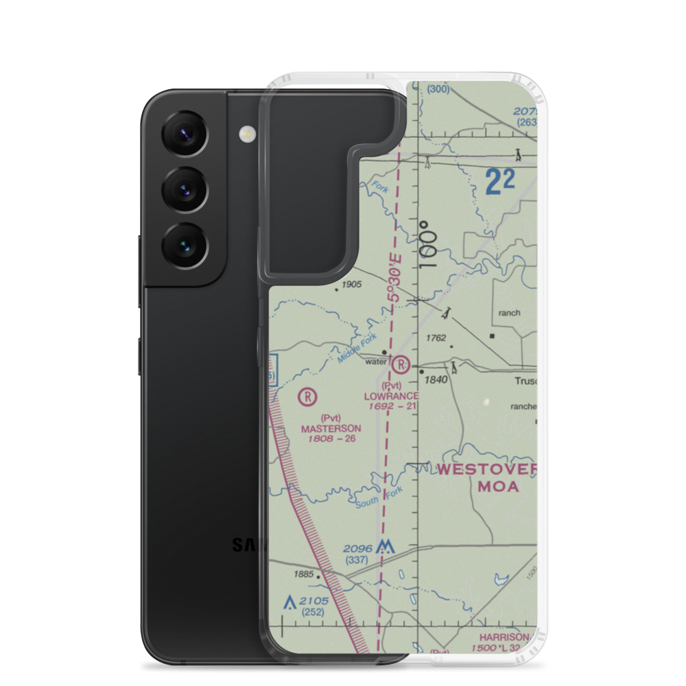 Lowrance Ranch Airport (26TX) VFR Sectional Samsung Case Samsung Galaxy S22 model shown