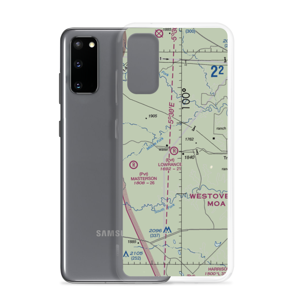 Lowrance Ranch Airport (26TX) VFR Sectional Samsung Case Samsung Galaxy S20 model shown