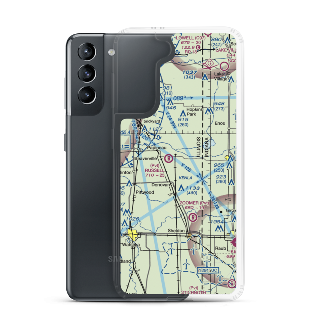 Loy Airport (1IL8) VFR Sectional Samsung Case Samsung Galaxy S21 model shown