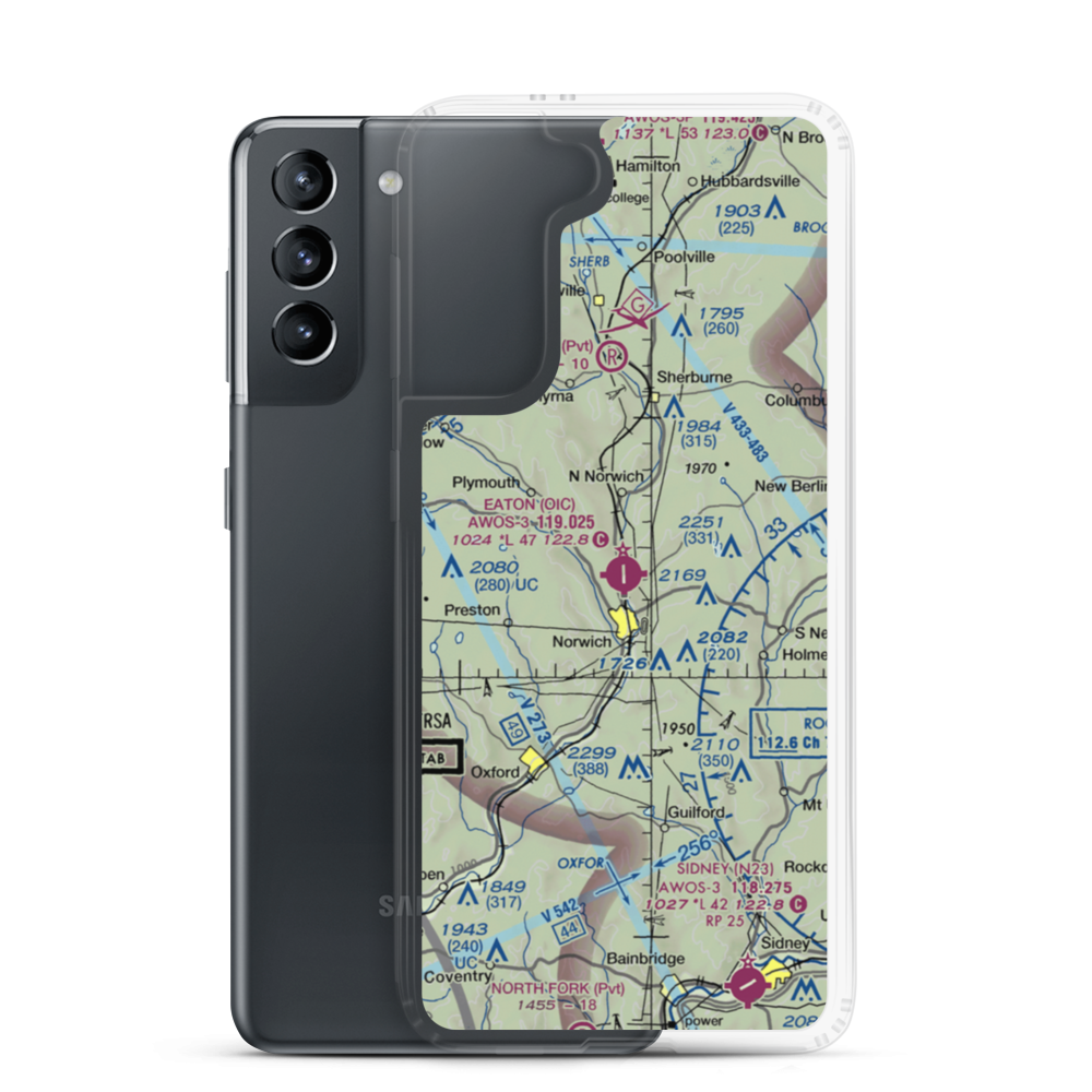 Lt Warren Eaton Airport (OIC) VFR Sectional Samsung Case Samsung Galaxy S21 model shown