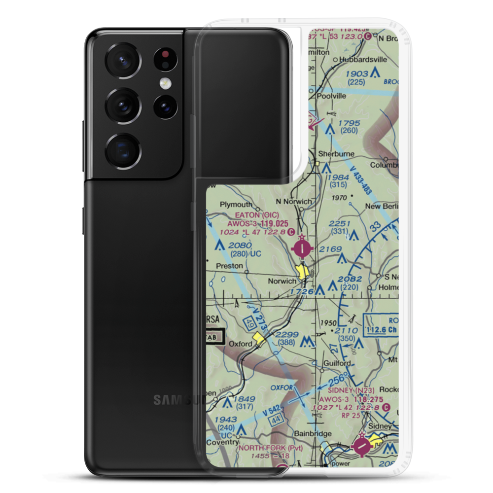 Lt Warren Eaton Airport (OIC) VFR Sectional Samsung Case Samsung Galaxy S21 Ultra model shown