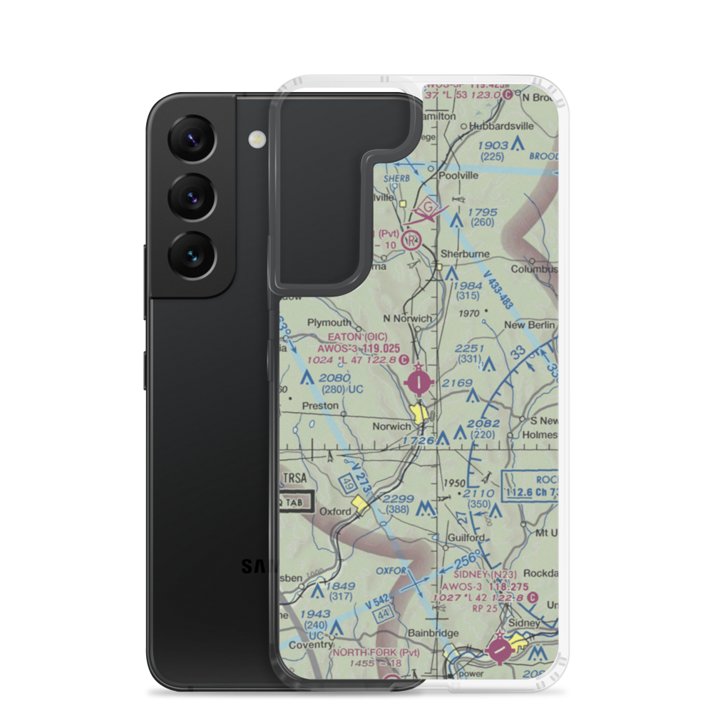 Lt Warren Eaton Airport (OIC) VFR Sectional Samsung Case Samsung Galaxy S22 model shown