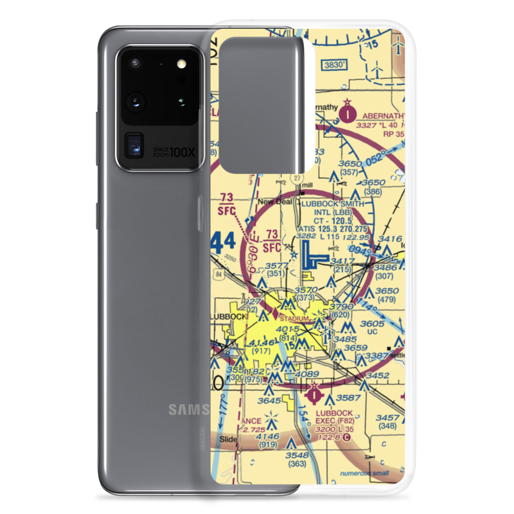 Lubbock Preston Smith International Airport (LBB) VFR Sectional Samsung Case Samsung Galaxy S20 Ultra model shown