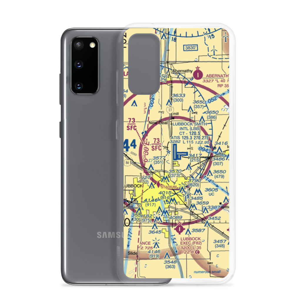 Lubbock Preston Smith International Airport (LBB) VFR Sectional Samsung Case Samsung Galaxy S20 model shown