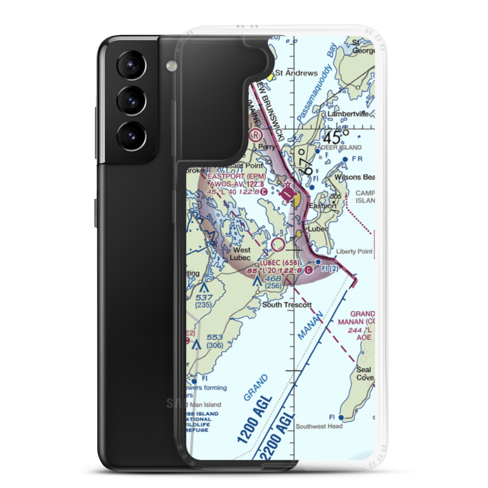 Lubec Municipal Airport (65B) VFR Sectional Samsung Case Samsung Galaxy S21 Plus model shown