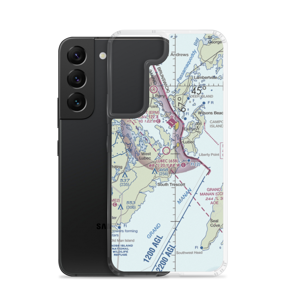 Lubec Municipal Airport (65B) VFR Sectional Samsung Case Samsung Galaxy S22 model shown
