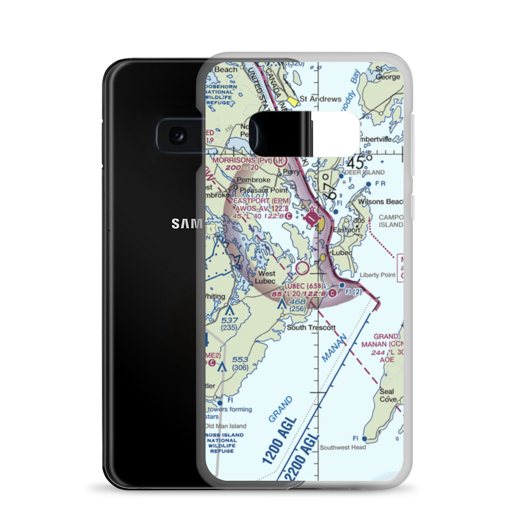 Lubec Municipal Airport (65B) VFR Sectional Samsung Case Samsung Galaxy S10e model shown