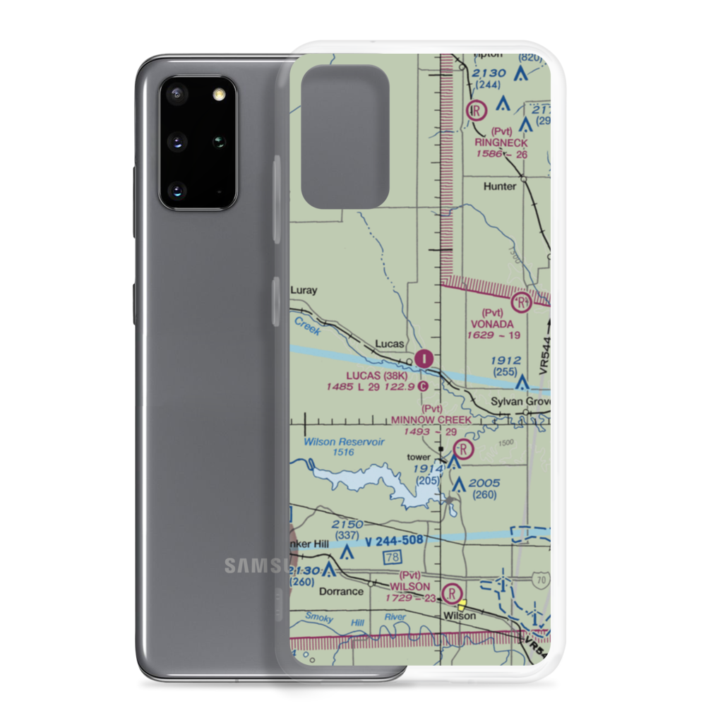 Lucas Airport (38K) VFR Sectional Samsung Case Samsung Galaxy S20 Plus model shown