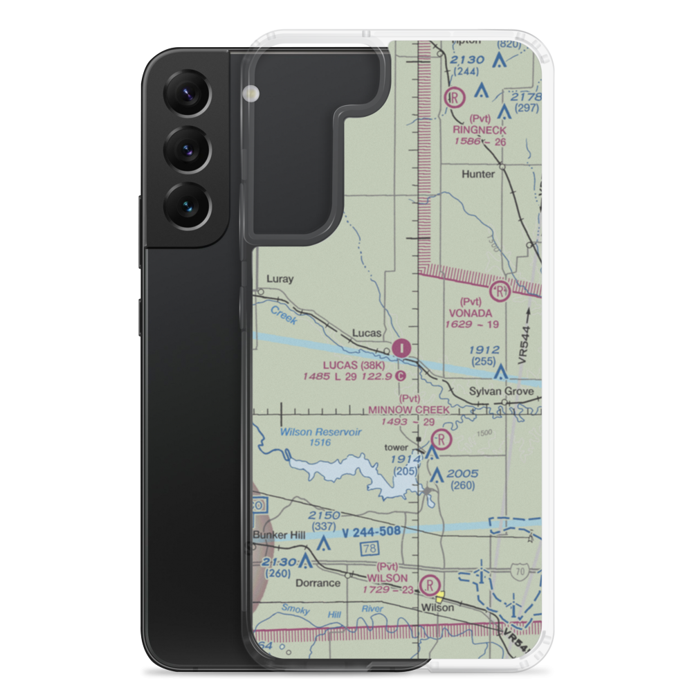 Lucas Airport (38K) VFR Sectional Samsung Case Samsung Galaxy S22 Plus model shown