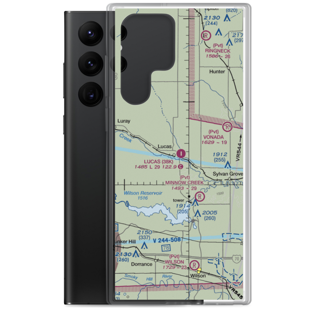 Lucas Airport (38K) VFR Sectional Samsung Case Samsung Galaxy S22 Ultra model shown