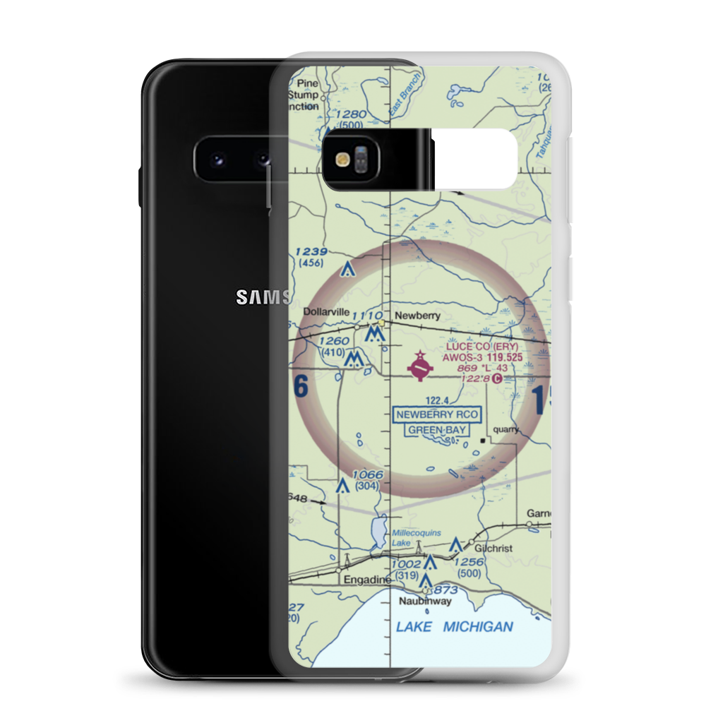 Luce County Airport (ERY) VFR Sectional Samsung Case Samsung Galaxy S10 model shown