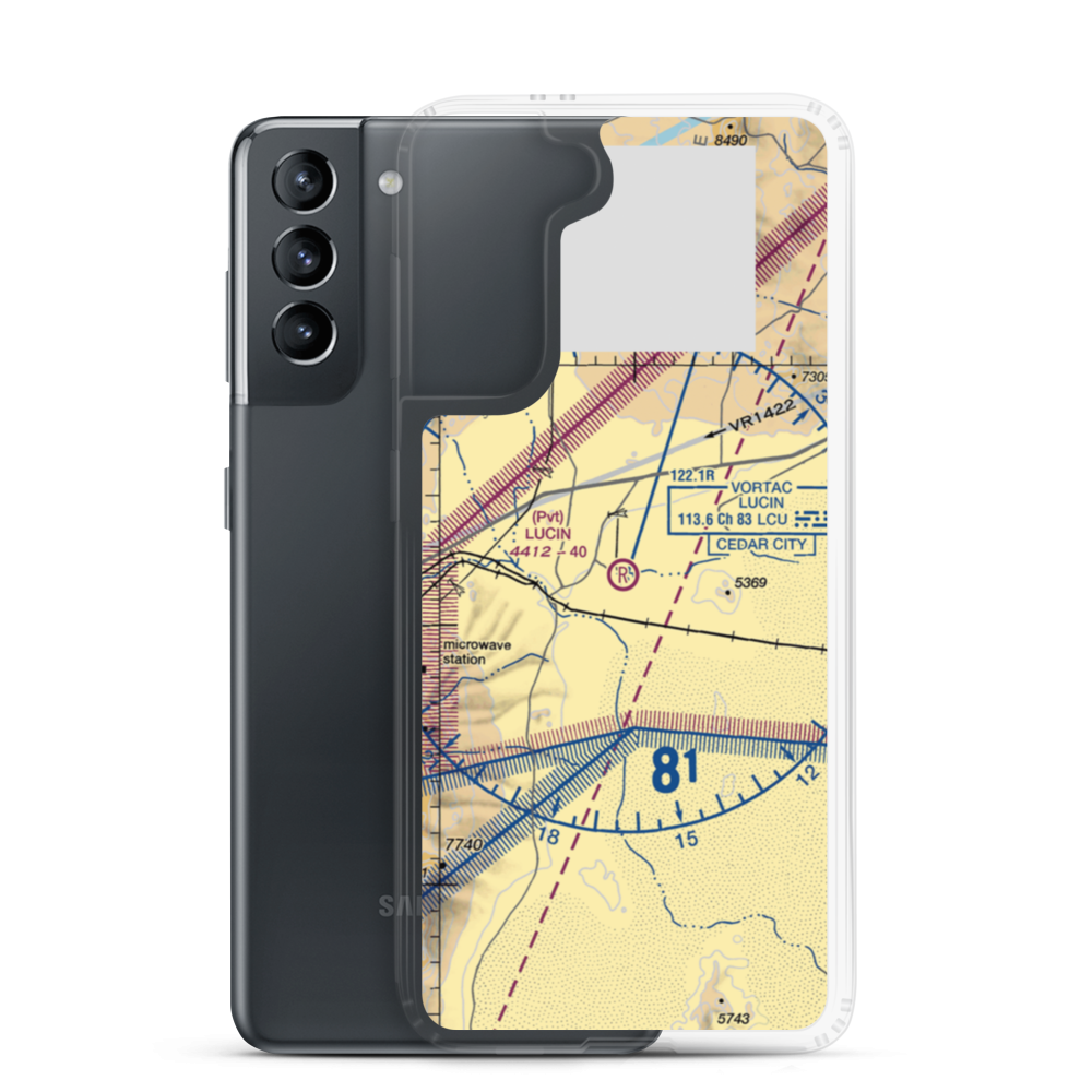Lucin Airport (02UT) VFR Sectional Samsung Case Samsung Galaxy S21 model shown