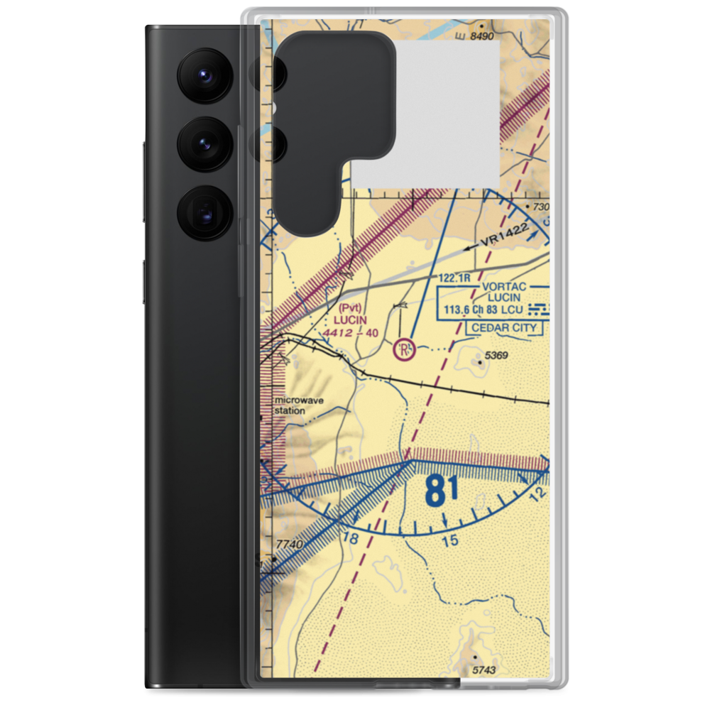 Lucin Airport (02UT) VFR Sectional Samsung Case Samsung Galaxy S22 Ultra model shown