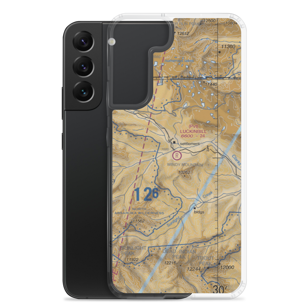 Luckinbill Airstrip (WY06) VFR Sectional Samsung Case Samsung Galaxy S22 Plus model shown
