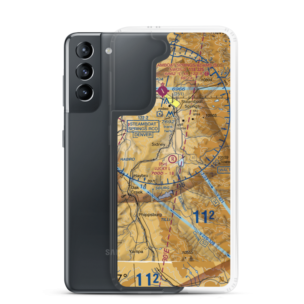 Lucky L Ranch Airport (CD99) VFR Sectional Samsung Case Samsung Galaxy S21 model shown